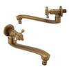 Antique Garden Faucet with Extended Spout Antifreezing Copper Wall Mount
