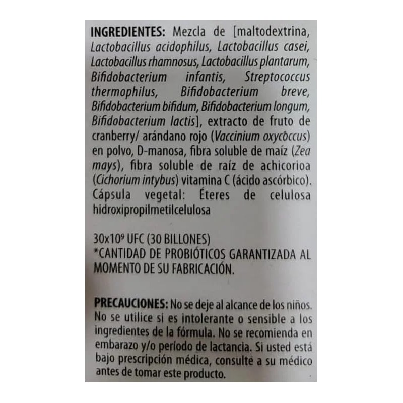 Solanum Probióticos Mujer 30 Billones Sabor Arandano, 30 capsulas de