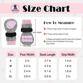 IECOii Dog Socks,Double Side Anti Slip Dog Socks for Hardwood Floors,Non Slip Dog Grip Socks for Small Medium Large Senior Old Dogs,Dog Paw Protectors with Grips to Prevent Licking/Slipping,3 Pairs