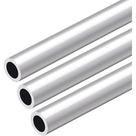 TOP-VIGOR 3Pcs 6063 Aluminum Round Tube, 10mm OD 6mm ID 100mm Length Seamless Aluminum Straight Tubing Metal Pipe for Industry DIY Projects