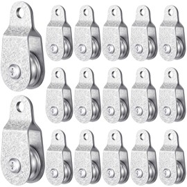 Yaocom 20 Pcs Small Single Pulley Block Wheel Bearing Inside Cable Rollers Single Snatch Cable Pulley Block Hanging Rope Accessories for 6mm/ 0.23 and 8mm/ 0.31'' Wire Rope, Load 70 Lb(2.7 x 1.3 Inch)