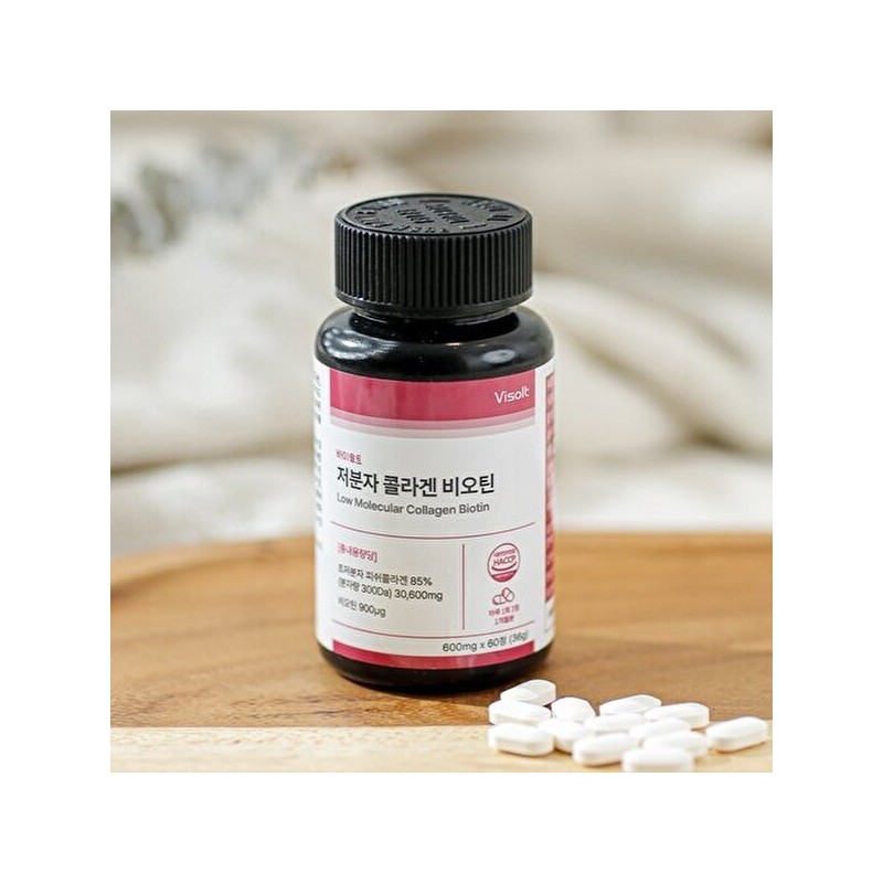 바이솔트 300달톤 저분자 피쉬 어린콜라겐 펩타이드 비오틴 60정x4병 (4개월 Biosalt