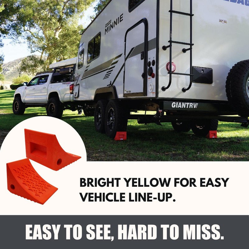 SECURITYMAN Heavy Duty Wheel Chocks (2 Pack) - Durable, Non-Slip,
