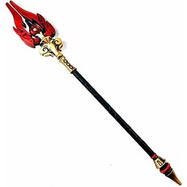 Fantasy Game Genshin Impact Cosplay Foam Sword Scepter Blade Weapon Costume (Varies Style) (Staff of Homa 70")