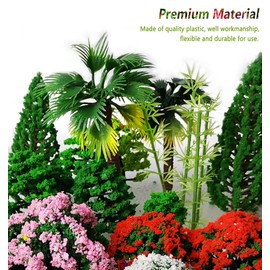 hatisan 37pcs Mixed Model Trees 1.45-5.5 inch (3.7-14 cm), Ho Scale Trees Diorama Supplies, Model Train Scenery, Fake Trees for Projects, DIY Scenery Landscape Woodland Scenery - Multiple Type