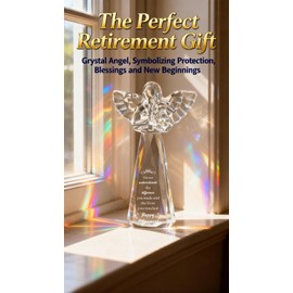 CNCRMEM Retirement Gift for Woman Engraved Crystal Angel