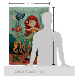 Breeze Decor Tropical Fishies Burlap House Flag Eagle Set Coastal Sea Creatures Nautical Ocean Fish Outdoor Summer Marine Decoration Banner Small Garden Yard Gift Double-Sided, Made in USA