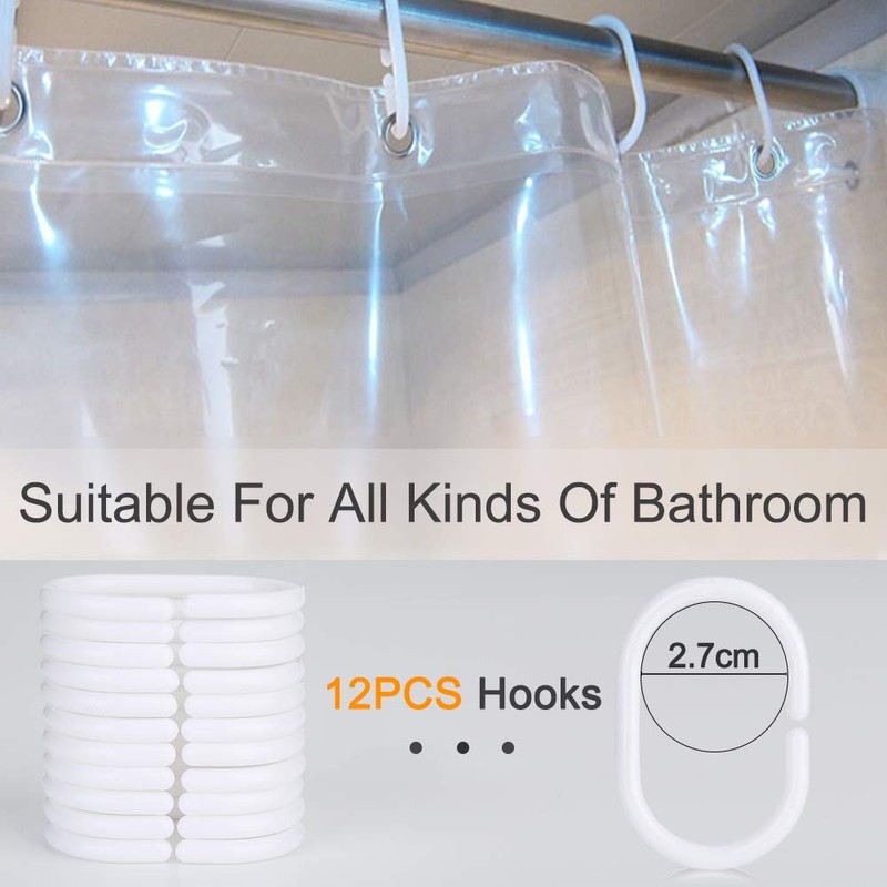 MAXIDEA Clear Shower Curtain Liner 72x72 inch - PEVA 8