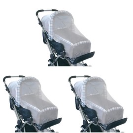 VICASKY 3pcs Head Suort Baby Car Suort Full Cover Net White Encryption Net Baby Stroller Net