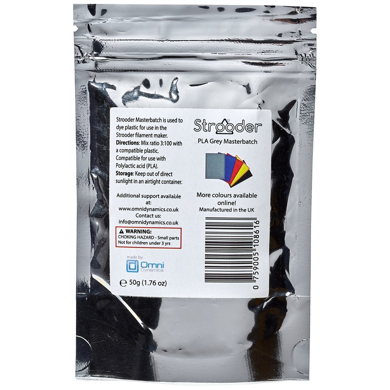 Strooder PLA-MBG Master batch colorant for PLA, 50 g, Grey