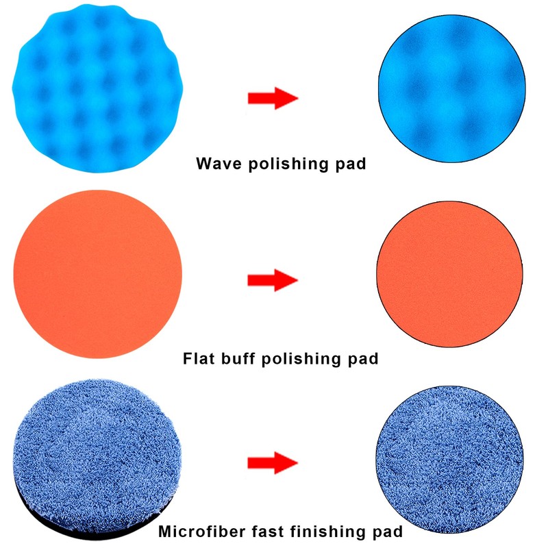 SIQUK 16 Pieces Buffing Pads 6 Inch Car Polishing Pad
