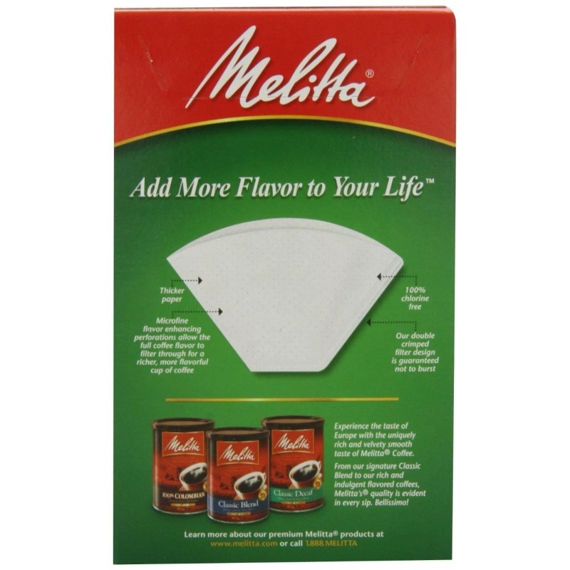 Melitta Super Premium #2 Cone Paper Filters White, 100 Count