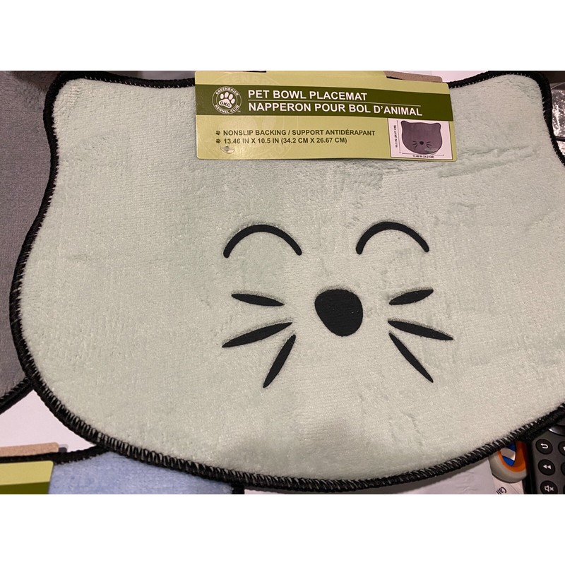 Greenbrier kennel club 3 Cat Food Bowl Mat. Light Blue,