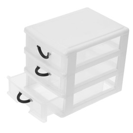 Parliky Elegant 3-tier Drawer Type Cosmetic Organizer Plastic Storage Box for Desktop Sundry Organizer