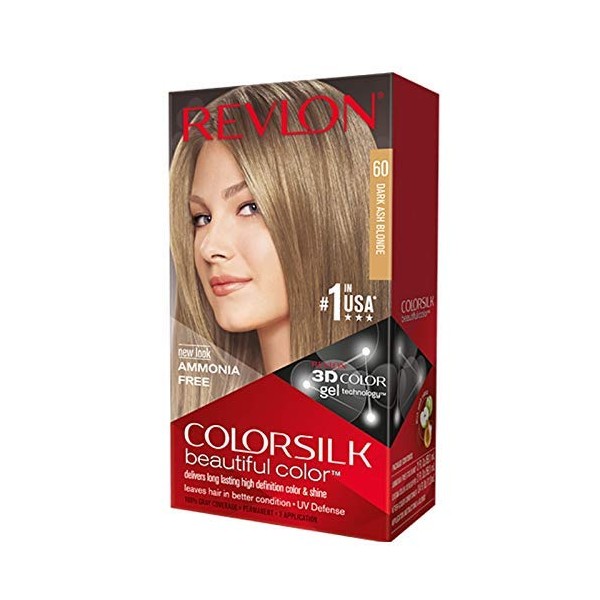 Revlon ColorSilk Hair Color, 60 Dark Ash Blonde 1 ea (Pack of 6)