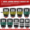 KIRXST 1" Drive Jumbo Impact Socket Set, SAE Axle Nut