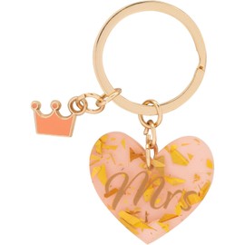 GRUSS & CO Mr and Mrs Partner Keyring Gift Set of Two Keyrings, multicoloured, Motif "Mr & Mrs"