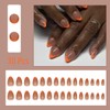 30Pcs Short Almond Press on Nails French Tip Fake Nails