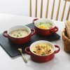 Sweejar Ceramic Soup Bowls with Double Handles, 20 Oz Stacked