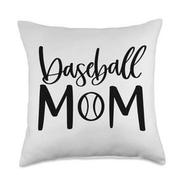 Sharper Essentials, LLC Baseball T-Ball Mom Throw Pillow, 18x18, Multicolor