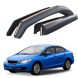 Goodyear Shatterproof in-Channel Window Deflectors for Honda Civic 2012-2015 Sedan, Rain Guards, Window Visors for Cars, Vent Deflector, Car Accessories, 4 pcs - GY007996