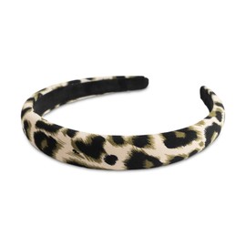 SXQLYH Headband Padded Leopard Print Fabric Headband - Headband Padded Women - Hair Accessories Fabric Hair Band Headbands Wide Padded Headband for Women Girls (Green, 2.2 cm)
