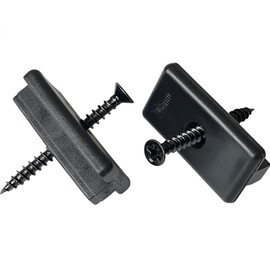 Pack of 100 WPC Clips, 6 mm Plastic Patio Clips for WPC/BPC Floorboards, Hidden Attachment with T-Clip + Screws (Black)