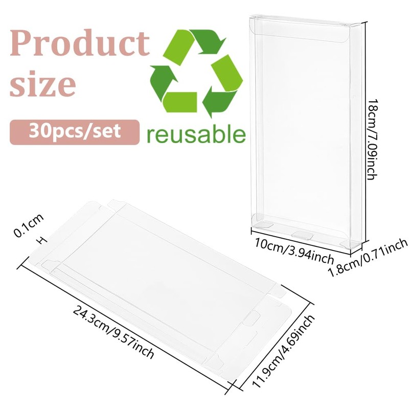 BENECREAT 30pcs Transparent PVC Candy Treat Box 18 x 10