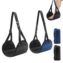 FULHANY Pack of 2 Foot Rest Aeroplane, Travel Gadgets Aeroplane, Foot Hammock Airplane, Height Adjustable, Relieves the Feet, Lightweight and Space-saving, Suitable for Bus and Air Travel