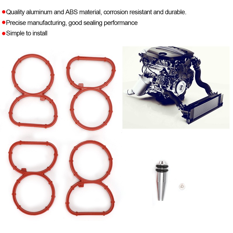 Intake Manifold Swirl Flap Delete Blank Plug Bung with Gaskets
