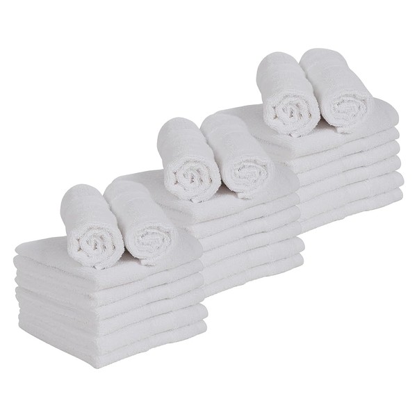 Casa Lino 24 Pack Wash Cloths Set, (12" X12) 100%