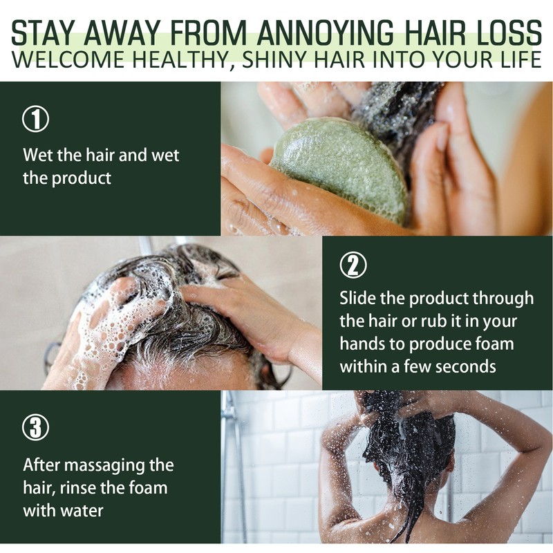 3pcs Hair Strengthening Shampoo Bar Moisturizing Deep Cleansing Scalp Care
