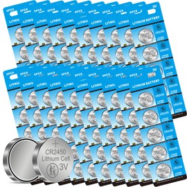 CR2450 Lithium Battery 3 Volt 600mAh Coin Button Cell 100 Pack
