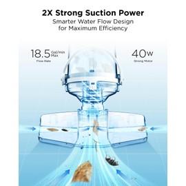 InoKraft Cordless Pool Vacuum Cleaner, Rechargeable, Handheld Pool Vacuum for Above Ground and Inground Pools, Transparent Head, 59” Extendable Pole, for Leaves, Debris, Shallow Steps, Gray