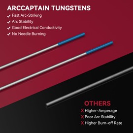 ARCCAPTAIN TIG Welding Tungsten Electrode 10-Pack 0.04" x 7" (Blue - 2% Lanthanated, WL20/EWLa-2)