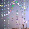 52 ft Colourful Glitter Paper Circle Dots Garland, 4 Pieces Hanging Iridescent Round Garland for Birthday Wedding Party Decoration