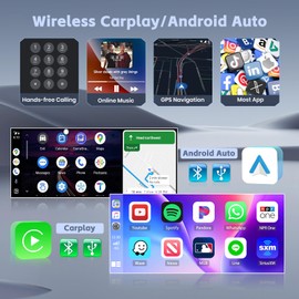 [Upgrade] 6.8 inch Single Din Car Radio with Wireless Carplay, 1 Din Bluetooth 5.2 Radio, HD IPS 1280×600 Single Din Touchscreen Radio, Support FM/EQ/USB/Type-C Fast Charging/Mic/SWC