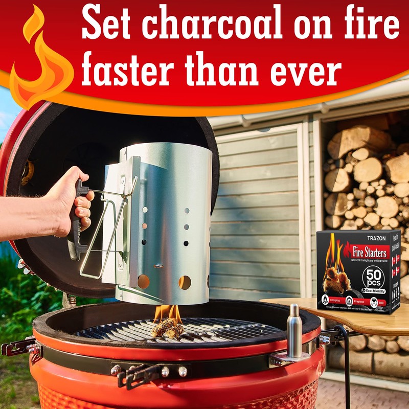 All Natural Wood Fire Starters: Fireplace Camping Charcoal Starter Grill