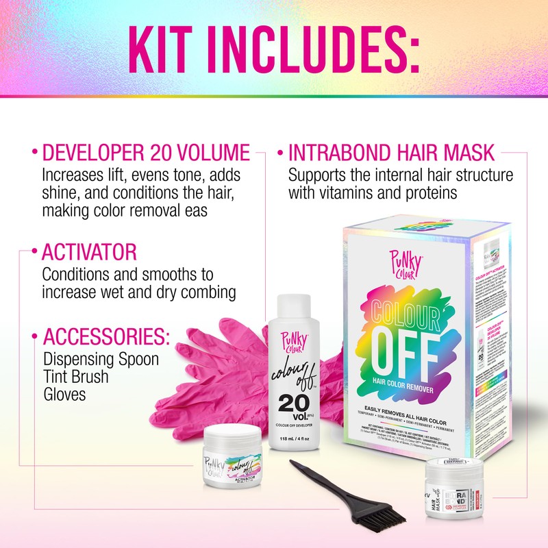 Punky Colour Off Hair Dye Remover Kit, Safely Removes Temporary,