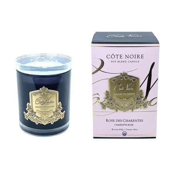Cote Noire-Gold Badge Charente Rose Soy Blend Candle 450g