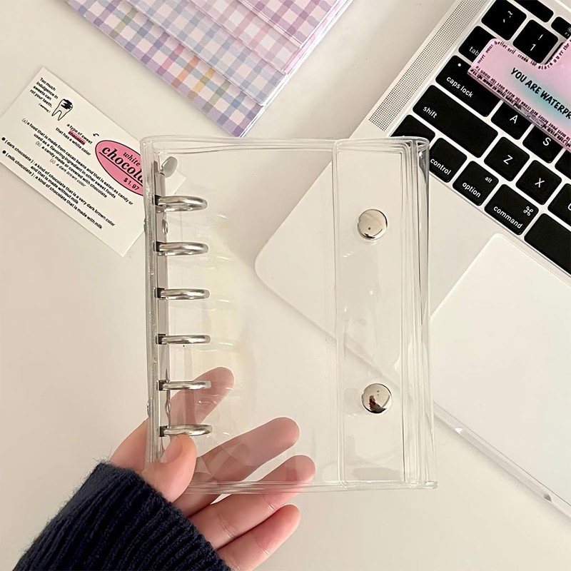 Seal Notebook, Transparent, A7, Girls, Boys, Removable Binder, Notebook, Clear