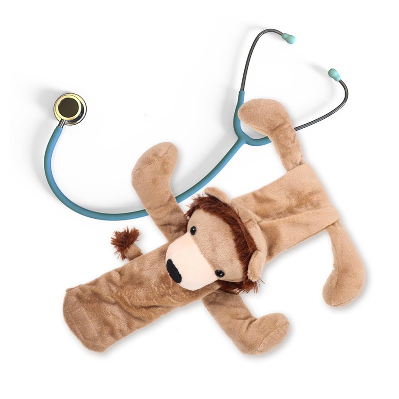 IWOWHERO Cartoon Animal Stethoscope Cover Sleeve Plush Protector for Doctors