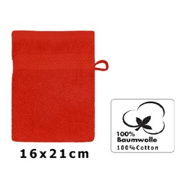 Wash Mitt "Premium" red, 17 x 22 cm, quality 470g/m²
