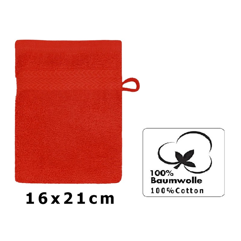 Wash Mitt "Premium" red, 17 x 22 cm, quality 470g/m²