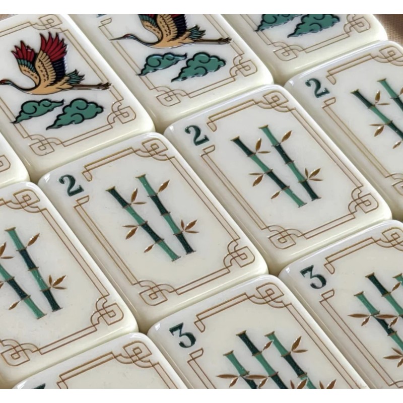 ,Turmeric Mahjong,Custom 4-Layer American Mahjong Tiles,Hand-carved,American Mahjong Set with 160