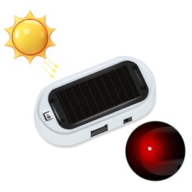 Car Alarm LED Light, Solar Security Warning Dummy System, Anti-theft Flash Blinking Lamp, Solar Power Simulated Warning Light, Anti-theft Warning Light, Anti-theft Caution (Red)