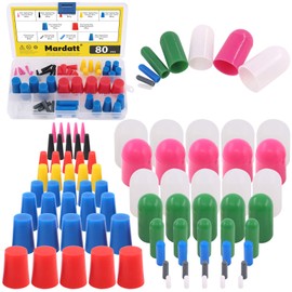 Mardatt 80Pcs Silicone Rubber Tapered Stopper Plug and Protective End Cap Assortment Kit Withstand High Temperature for Powder Coating Painting Anodizing Repairing Masking Spraying