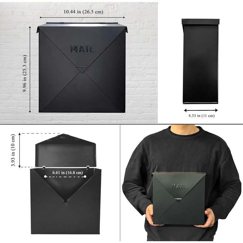 NACH Mailboxes for Outside Wall Mount, 10 x 10 x