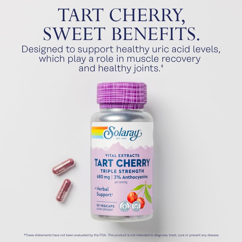 SOLARAY Triple Strength Tart Cherry Extract with 3% Anthocyanins -