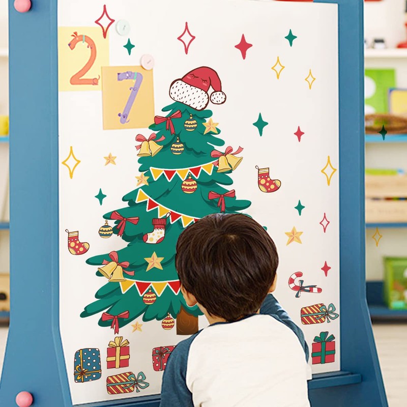 Condessacity Christmas Tree Wall Sticker Window Decor Window Treatment Christmas